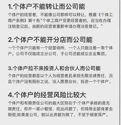 公司性質和個體工商戶的區別