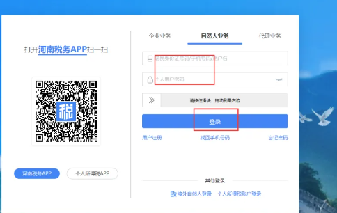 河南稅務用“自然人業務”登錄